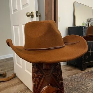 frye brown cowboy western hat